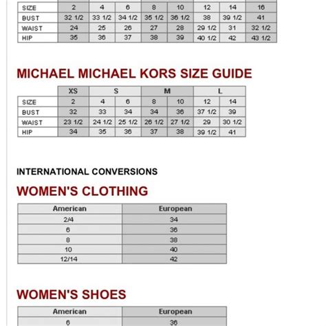 michael kors shoe sizing chart|Michael Kors shoe size guide.